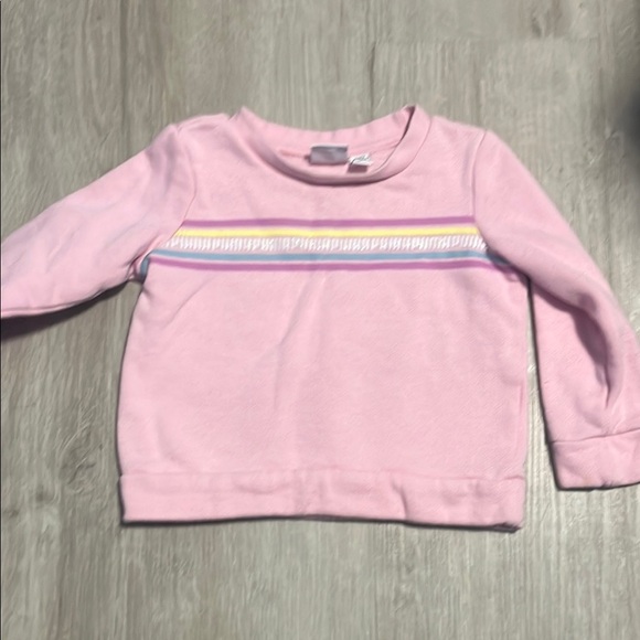 Pink Kids Sweatshirt with Striped Detail - Picture 1 of 1